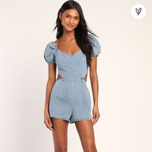 Blue Blush denim romper - size MED NWOT